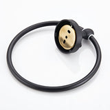 Carved Brass Oil Rubbed Bronze Round Towel Ring Wall Mount Bathroom Hardware Black Pineapple Pattern
