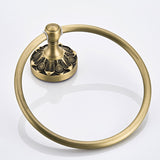 Carved Brass Towel Ring Round Rustic Hotel Antique Decorative Bathroom Pineapple Pattern Wall Mounted