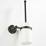 Carved Brass Wall Mount Toilet Brush Holder Oil Rubbed Bronze Unique Bathroom Hardware White Ceramic