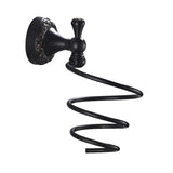 Carved Wall Mount Hair Dryer Holder Black Brass Bathroom Shelves Black Oil Rubbed Bronze Hotel Modern
