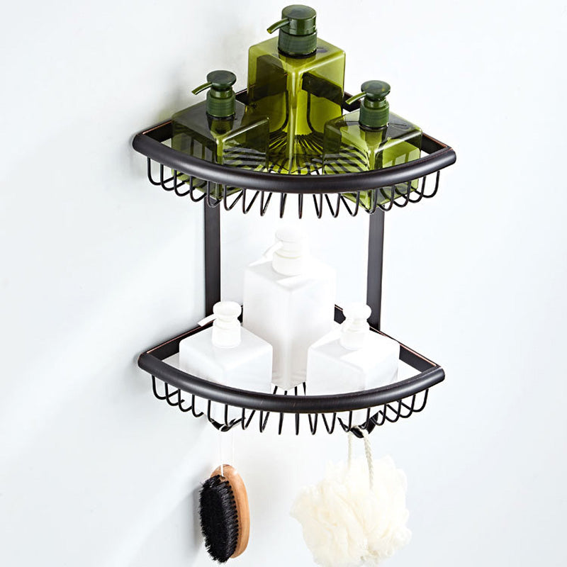 Corner Bathroom Shelf Oil Rubbed Bronze Two Tier Shower Caddy Basket Hardware Modern Wall Mounted