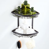 Corner Bathroom Shelf Oil Rubbed Bronze Two Tier Shower Caddy Basket Hardware Modern Wall Mounted