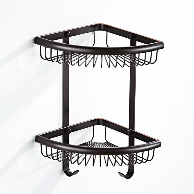 Corner Bathroom Shelf Oil Rubbed Bronze Two Tier Shower Caddy Basket Hardware Modern Wall Mounted