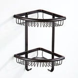Corner Bathroom Shelf Oil Rubbed Bronze Two Tier Shower Caddy Basket Hardware Modern Wall Mounted