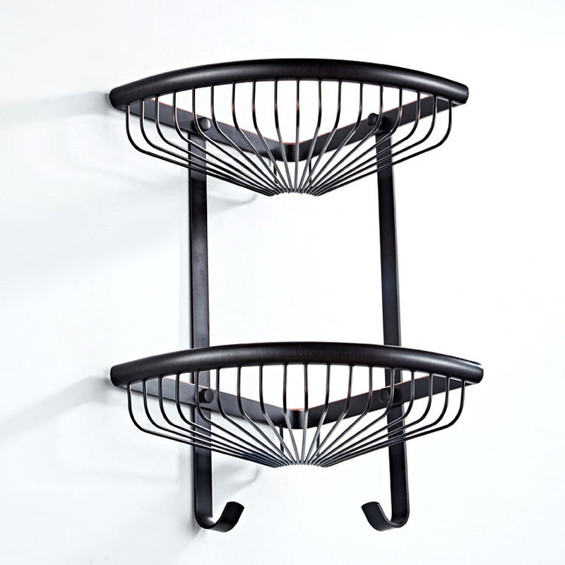 Corner Bathroom Shelf Oil Rubbed Bronze Two Tier Shower Caddy Basket Hardware Modern Wall Mounted