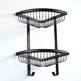 Corner Bathroom Shelf Oil Rubbed Bronze Two Tier Shower Caddy Basket Hardware Modern Wall Mounted