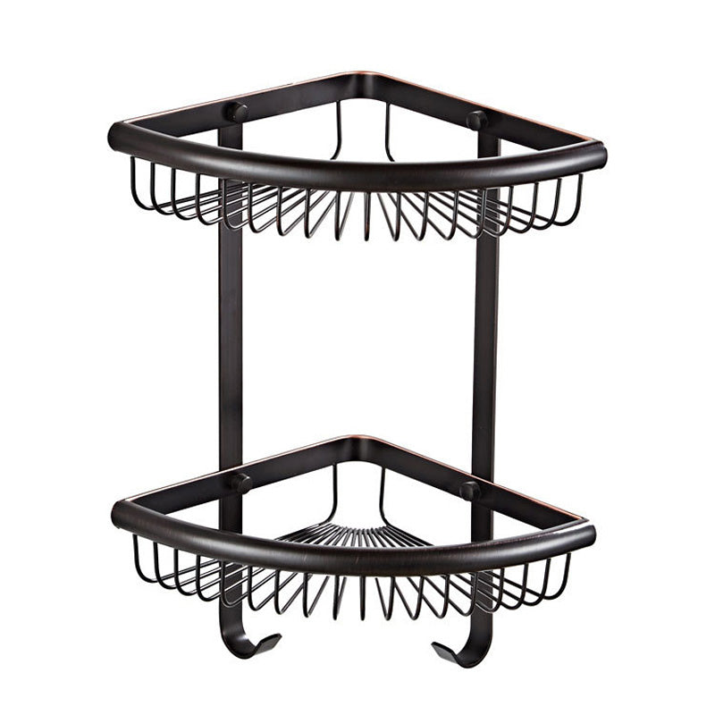 Corner Bathroom Shelf Oil Rubbed Bronze Two Tier Shower Caddy Basket Hardware Modern Wall Mounted