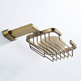 Gold Luxury Shower Soap Dish Wall Mount Antique Brushed Brass Draining Bathroom Hardware Rectangle