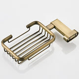 Gold Luxury Shower Soap Dish Wall Mount Antique Brushed Brass Draining Bathroom Hardware Rectangle