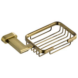 Gold Luxury Shower Soap Dish Wall Mount Antique Brushed Brass Draining Bathroom Hardware Rectangle