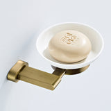 Gold Luxury Shower Soap Dish Wall Mount Antique Brushed Brass Draining Bathroom Hardware Rectangle