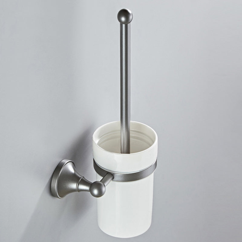 White Toilet Brush Holder Brass Wall Mounted