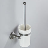 White Toilet Brush Holder Brass Wall Mounted