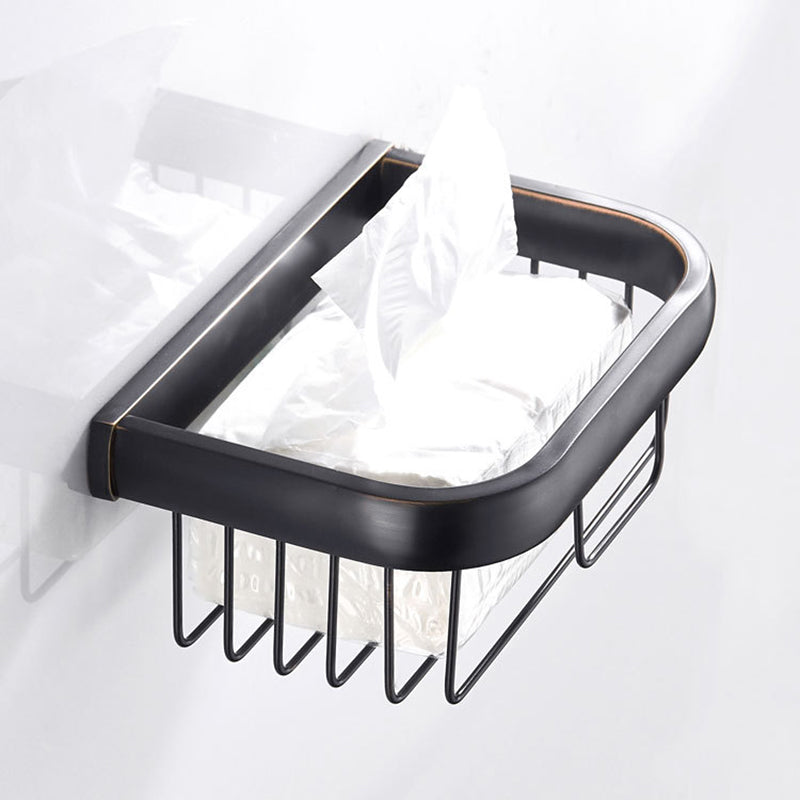 Modern Simple Brass Toilet Paper Basket Bathroom Wall Mounted Black Roll Holder Oil Rubbed Bronze