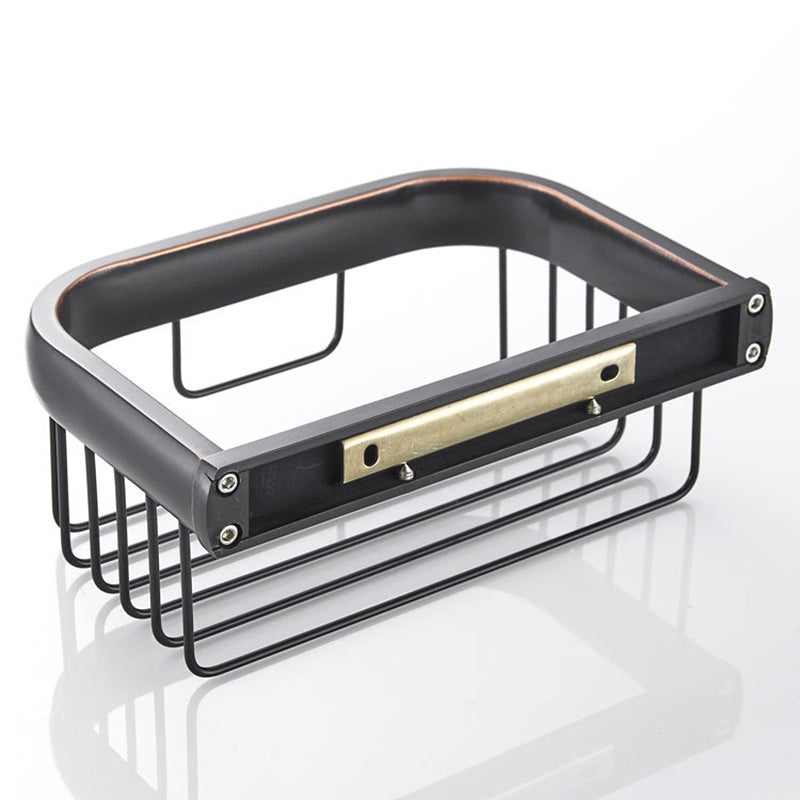 Modern Simple Brass Toilet Paper Basket Bathroom Wall Mounted Black Roll Holder Oil Rubbed Bronze