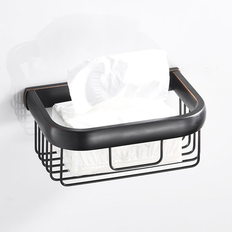 Modern Simple Brass Toilet Paper Basket Bathroom Wall Mounted Black Roll Holder Oil Rubbed Bronze