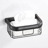 Modern Simple Brass Toilet Paper Basket Bathroom Wall Mounted Black Roll Holder Oil Rubbed Bronze