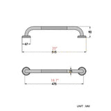 20 Inch Wall Mounted Carved Oil Rubbed Bronze Black Safety Grab Bar Bathroom Handicap For Elderly