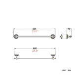 24 Inch Carved Towel Racks Wall Mounted Brushed Single/ Double Towel Bar Bathroom Hardware Gold Antique Brass