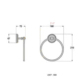 Black Carved Brass Round Towel Ring Oil Rubbed Bronze Wall Mounted Hotel Bathroom Hardware Modern