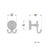 Black Bathroom Double Robe Hook Oil Rubbed Bronze Coat Hook Modern Small Wall Mounted Bedroom Wardrobe