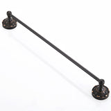 Oil Rubbed Bronze 24 Inch Single/ Double Bar Brass Rustic Decorative Bathroom Towel Racks Carved Black