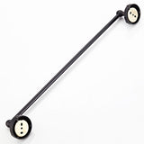 Oil Rubbed Bronze 24 Inch Single/ Double Bar Brass Rustic Decorative Bathroom Towel Racks Carved Black