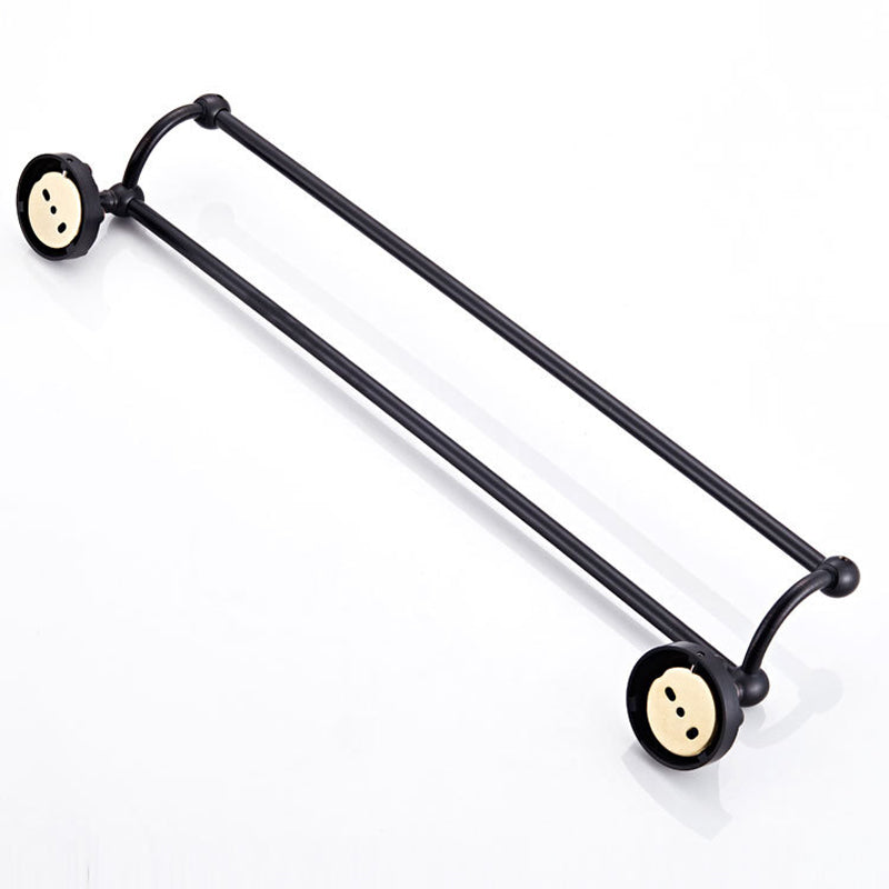 Oil Rubbed Bronze 24 Inch Single/ Double Bar Brass Rustic Decorative Bathroom Towel Racks Carved Black