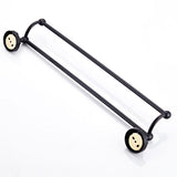 Oil Rubbed Bronze 24 Inch Single/ Double Bar Brass Rustic Decorative Bathroom Towel Racks Carved Black