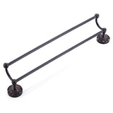 Oil Rubbed Bronze 24 Inch Single/ Double Bar Brass Rustic Decorative Bathroom Towel Racks Carved Black
