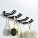 Oil Rubbed Bronze Bathroom Robe Hook Brass Wall Mounted 4 Hooks Decorative Black Hotel Towel Hooks