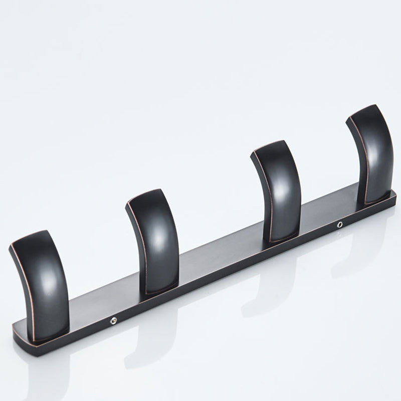 Oil Rubbed Bronze Bathroom Robe Hook Brass Wall Mounted 4 Hooks Decorative Black Hotel Towel Hooks