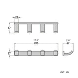Oil Rubbed Bronze Bathroom Robe Hook Brass Wall Mounted 4 Hooks Decorative Black Hotel Towel Hooks