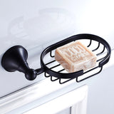 Oil Rubbed Bronze Soap Dish Black Brass Oval Shower Draining Bathroom Simple Hotel Wall Mount Modern