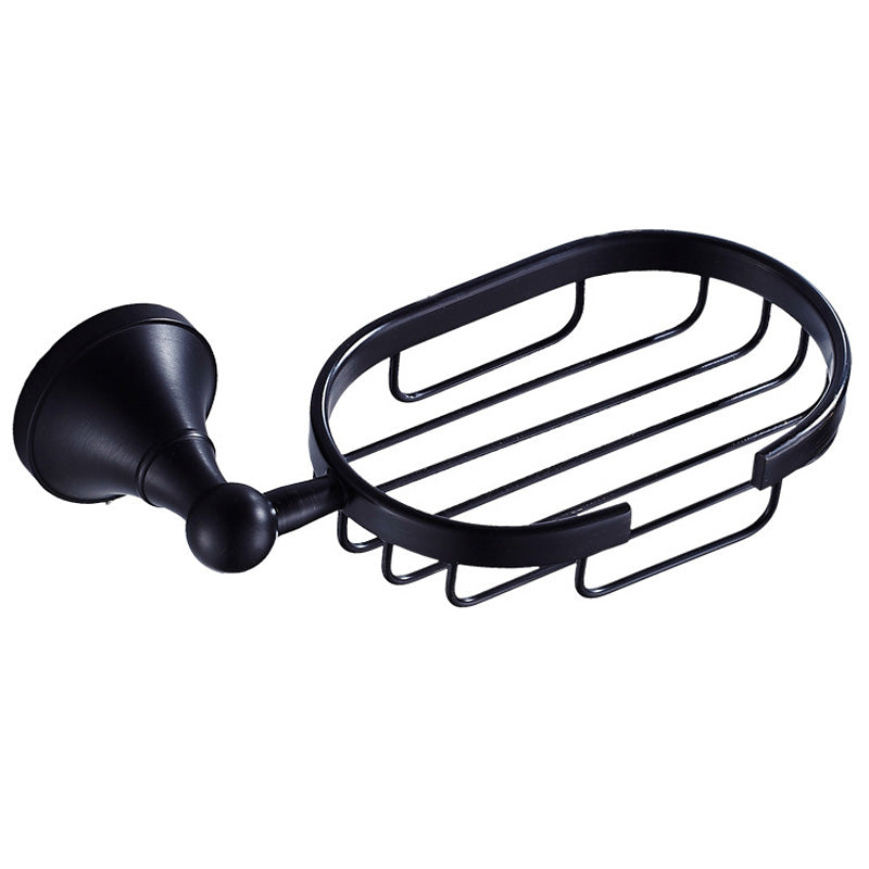 Oil Rubbed Bronze Soap Dish Black Brass Oval Shower Draining Bathroom Simple Hotel Wall Mount Modern