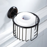 Oil Rubbed Bronze Toilet Paper Basket Bathroom Wall Mounted Black Roll Paper Holder Brass Hardware