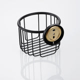 Oil Rubbed Bronze Toilet Paper Basket Bathroom Wall Mounted Black Roll Paper Holder Brass Hardware