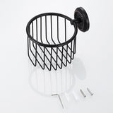 Oil Rubbed Bronze Toilet Paper Basket Bathroom Wall Mounted Black Roll Paper Holder Brass Hardware