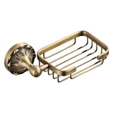 Shower Gold Draining Soap Dish Wall Mounted Antique Brass Bathroom Luxury Pineapple Pattern Carved