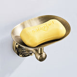 Pineapple Pattern Soap Dish Holder For Bathroom Antique Brass Wall Mount Carved Vintage Gold Oval