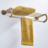 Towel Wall Rack Brass Bathroom Carved Rustic Gold Towel Bar Shelf Hotel Pineapple Pattern Antique