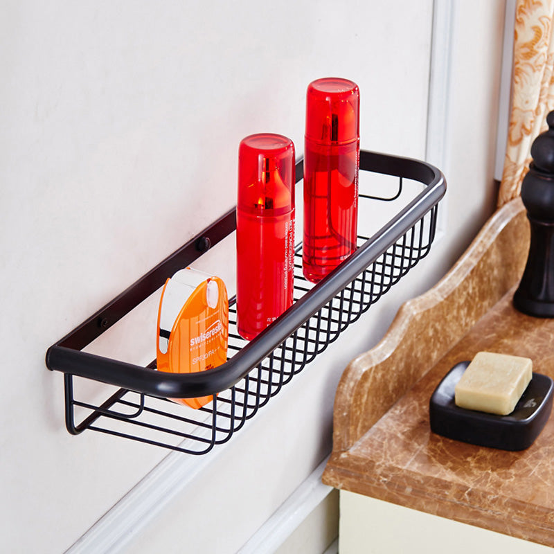 Vintage Bathroom Shelves Rectangular Shaped Shower Caddy Basket ORB 18 Inch Draining Wall Mounted