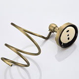 Vintage Wall Mounted Hair Dryer Holder Antique Brass For Dressing Table Gold Bathroom Pineapple Pattern