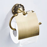Wall Mount Antique Brass Bathroom Toilet Paper Holder Carved Single Roll Luxury Pineapple Pattern Gold
