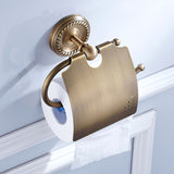 Wall Mount Antique Brass Toilet Paper Holders Bathroom Hardware Gold Carved Toilet Single Roll Holder
