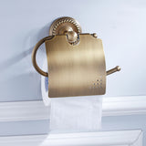 Wall Mount Antique Brass Toilet Paper Holders Bathroom Hardware Gold Carved Toilet Single Roll Holder