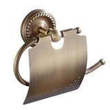 Wall Mount Antique Brass Toilet Paper Holders Bathroom Hardware Gold Carved Toilet Single Roll Holder