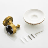 Wall Mount Antique Brass Brushed Soap Dish Draining/ Ceramic Dish Bathroom Carved Bathroom Hardware