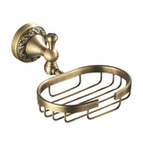 Wall Mount Antique Brass Brushed Soap Dish Draining/ Ceramic Dish Bathroom Carved Bathroom Hardware