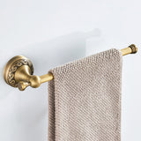 Wall Mount Antique Brass Kitchen Towel Rack Bathroom Hardware Single Bar Carved Household Hotel Gold